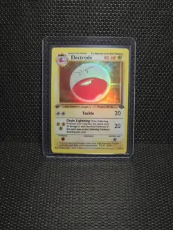 Electrode Holo Rare 1st Edition Jungle 02/64 90 HP Chain Lightning Pokemon - Image 3