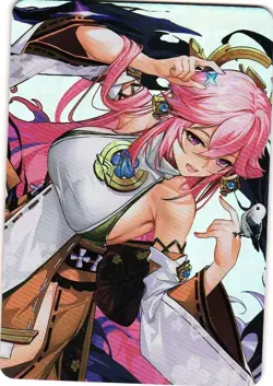 YAE MIKO GENSHIN IMPACT Holographic Anime Collectible Card - Image 1