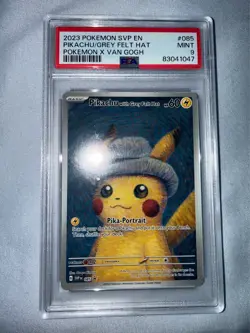 Pokemon x Van Gogh Museum: Pikachu with Grey Felt Hat Promo Card PSA 9 - Image 1