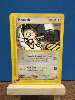 Pokemon TCG Meowth 121/165 Expedition Non Holo Card Rare - Image 1