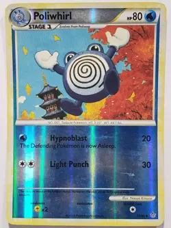 REVERSE HOLO Poliwhirl 37/95 LP - Unleashed Pokemon Card - Naoyo Kimura Art - Image 1