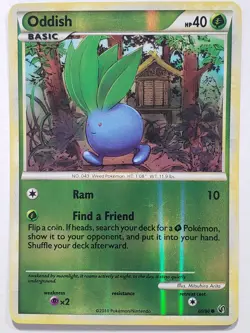 REVERSE HOLO Oddish 60/90 LP / VLP - Undaunted Pokemon Card Mitsuhiro Arita Art - Image 1