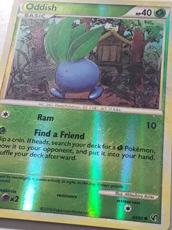 REVERSE HOLO Oddish 60/90 LP / VLP - Undaunted Pokemon Card Mitsuhiro Arita Art - Image 2