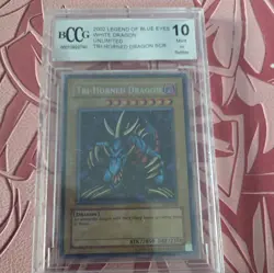 Yugioh Tri-Horned Dragon LOB-000 BCCG Graded 10 Mint - Image 1