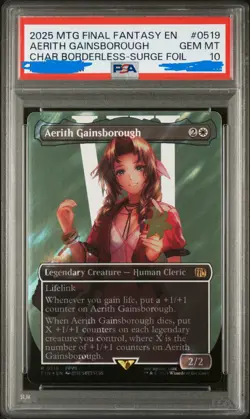 2025 MAGIC: THE GATHERING FINAL FANTASY #0519 AERITH GAINSBOROUGH PSA 10 SURGE - Image 1