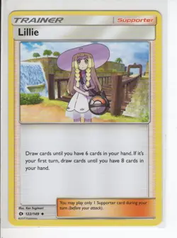LILLIE TRAINER SUN & MOON SET POKEMON CARD 122/149 VG - Image 1