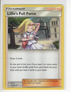 LILLIE'S FULL FORCE TRAINER COSMIC ECLIPSE SET POKEMON CARD 196/236 NM/M - Image 1