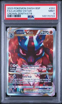 PSA 9 MINT Lucario VSTAR SWSH291 SWSH: Sword & Shield Promo Cards Holo - Image 1