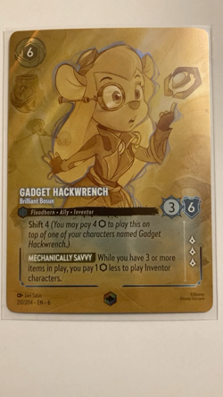 Gadget Hackwrench Enchanted 217/204 Lorcana Card Game Azurite Sea - Image 2