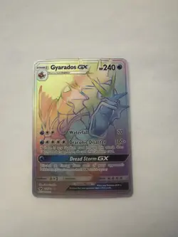 Pokemon Gyarados GX Holo Card 112/111 Crimson Invasion Rainbow Secret Rare - Image 1