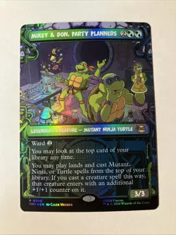 Mikey & Don Party Planners 246 MTG: Teenage Mutant Ninja Turtles Borderless Foil - Image 1