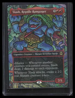 Slash, Reptile Rampager (Borderless Foil) Teenage Mutant Ninja Turtles #208 - Image 1