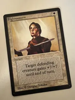 Magic the Gathering MTG Beta Righteousness LP+ (Beta Bob) - Image 1