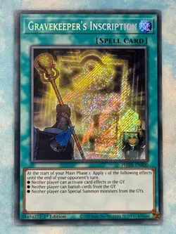 YUGIOH GRAVEKEEPER'S INSCRIPTION SECRET RARE 1ST NM PHHY-EN000 - Image 1