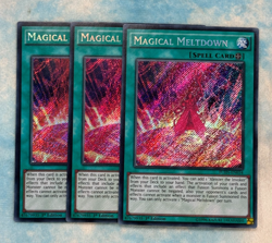 YUGIOH MAGICAL MELTDOWN SECRET RARE 1ST EDITION EXC FUEN-EN034 x3 PLAYSET - Image 1