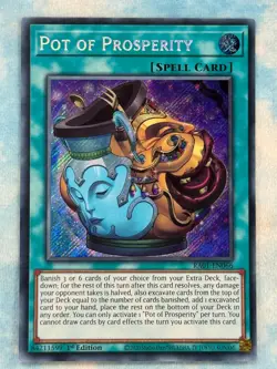 YUGIOH POT OF PROSPERITY SECRET RARE 1ST NM RA01-EN066 - Image 1