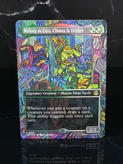 MTG Mikey & Leo, Chaos & Order (Borderless) Foil x1 #0200 - TMNT - Image 1