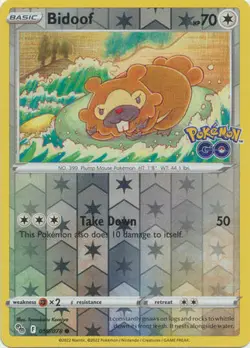 Bidoof 59/78 Reverse Holo | Pokemon GO | Pokemon Card - Image 1