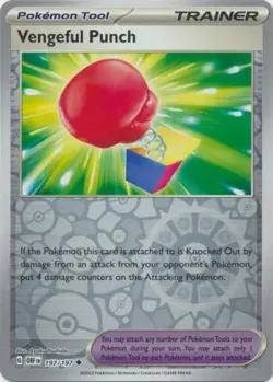 Vengeful Punch 197/197 Reverse Holo | Obsidian Flames | Pokemon Card - Image 1