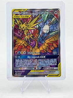 Pokemon Moltres Zapdos Articuno GX SM210 Stained Glass Promo Hidden Fates - Image 1