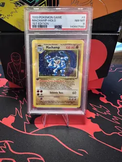 1999 POKEMON BASE SET 1ST EDITION #8 MACHAMP-HOLO PSA 8 - Image 1