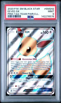 PSA 9 EEVEE GX SM242 BLACK STAR PROMO SUN & MOON POKEMON MINT BM - Image 1