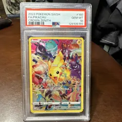 Pokemon Pikachu Secret Rare Full Art Holo Crown Zenith 160/159 PSA 10 2023 - Image 1