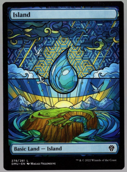 Island 278/281 Non Foil Full Art Land Dominaria United MTG Near Mint - Image 1