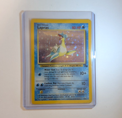 Vintage Rare Holographic Lapras (Pokemon Fossil - 1999) Highly Played (HP) - Image 1