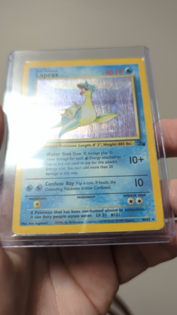 Vintage Rare Holographic Lapras (Pokemon Fossil - 1999) Highly Played (HP) - Image 2
