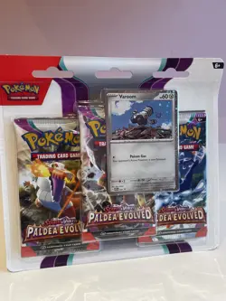 Pokemon TCG Paldea Evolved Triple 3 Pack Blister Varoom NEW/SEALED - Image 1