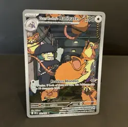 Pokemon Team Rocket's Raticate Full Art Illustration Rare Holo 202/182 Sv10 90 … - Image 1