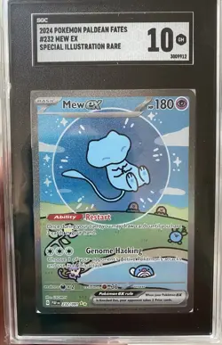 2024 Pokemon Paldean Fates #232 “Bubble” Mew Ex Special Illustration Rare SGC 10 - Image 1