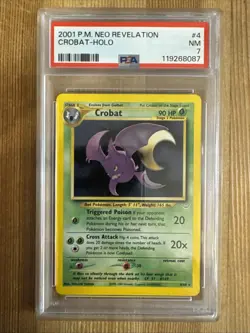 Pokemon TCG Crobat Neo Revelation 4/64 Holo Rare PSA 7 - Image 1