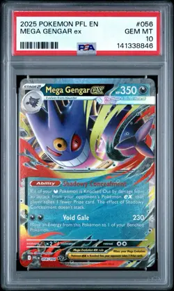 2025 POKEMON PFL EN MEGA GENGAR ex PSA 10 *GEM* - Image 1