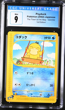 CGC 9 MINT Psyduck 020/092 1st Edition The Town on No Map Japanese Pokemon - Image 1