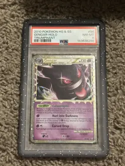 2010 POKEMON HEARTGOLD & SOULSILVER TRIUMPHANT #94 GENGAR-HOLO PSA 8 - Image 3