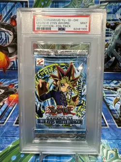 Yu-Gi-Oh! Legend Of Blue Eyes White Dragon LOB 1st Edition booster Pack PSA 9 - Image 1