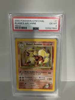Pokemon: Blaine's Arcanine 1/132 Gym Challenge Holo. PSA Grade 6 - Image 1