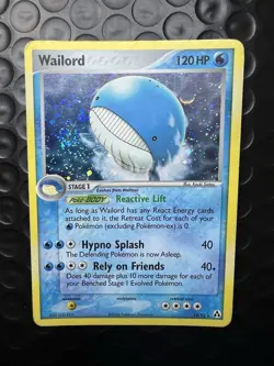 Pokemon TCG Wailord 14/92 EX Legend Maker RARE Holo - SWIRL 💫🌀 - MP - Image 1