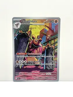Pokemon TCG Conkeldurr 127/086 Sv: Black Bolt Illustration Rare Holo NM - Image 1