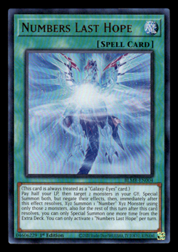 Yugioh Numbers Last Hope BLMR-EN004 Ultra Rare 1st Edition Near Mint - Image 1