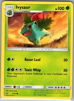 Ivysaur 2/73 Non Holo Shining Legends - Pokemon Card - NM - Image 1
