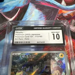 ✨✨ CGC 10 Pikachu 173/165 AR Art Rare Pokemon 151 sv2a Pokemon Card - Image 2