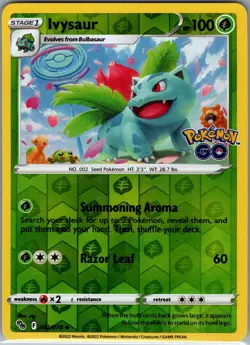 Ivysaur 002/078 Reverse Holo Pokemon GO - Pokemon Card - NM - Image 1