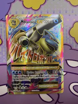 Pokemon TCG M Blastoise EX Full Art Mega Ultra Rare Holo 102/108 Evolutions NM - Image 1