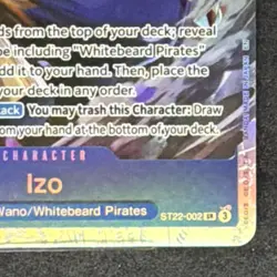 Bandai Izo ST22-002 SR Ranged Starter Deck 22 Ace & Newgate One Piece CCG - Image 2