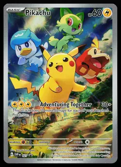 Pikachu 027 Holo Illustration Rare Scarlet & Violet Promo Pokemon Card - Image 1