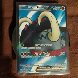 Great Tusk EX 230/198 Ultra Rare Full Art Scarlet & Violet Pokemon Card NM Mint - Image 2