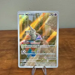 Pokemon TCG: Mimikyu SVP075 Paldean Fates Pokemon Center Stamp Black Star Promo - Image 1